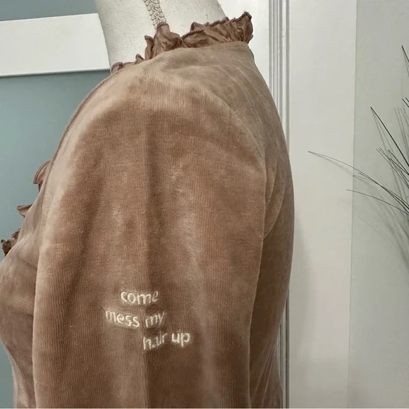 Odd Molly Velvet Babydoll Dress 580 Imagine Free SZ 1/Small Beige Pink Tone GUC - Picture 4 of 10